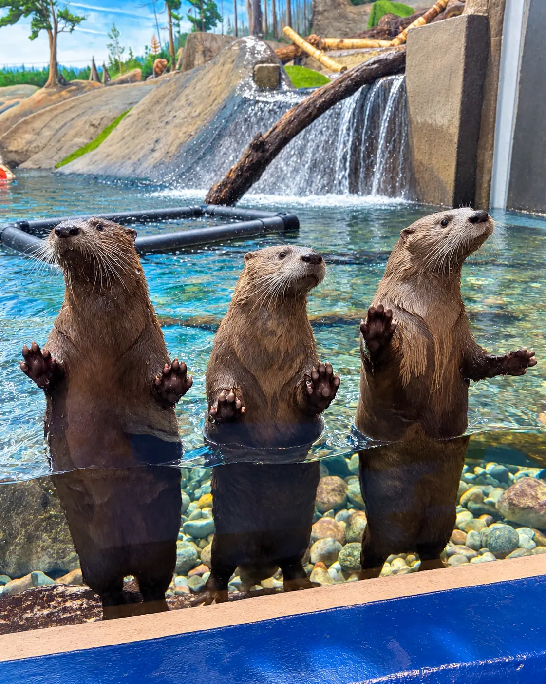 Three otters at the Aquatarium