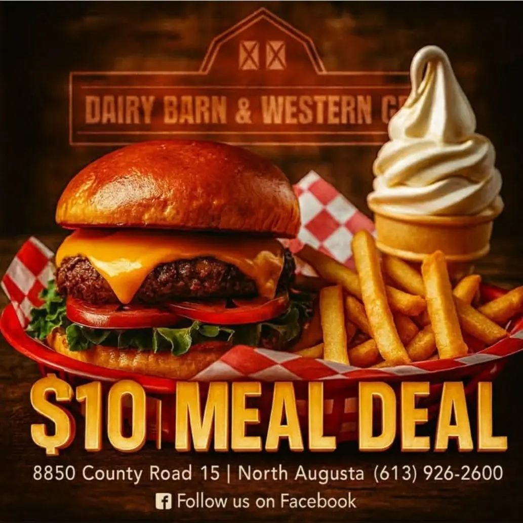 Promotional graphic 1 created for Dairy Barn & Western Grill